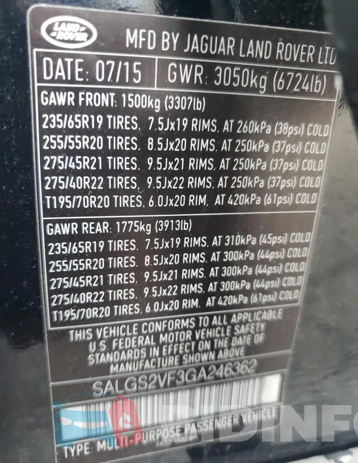 SALGS2VF3GA246362 Photo# 13