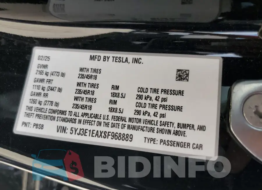 5YJ3E1EAXSF968889 Photo# 12