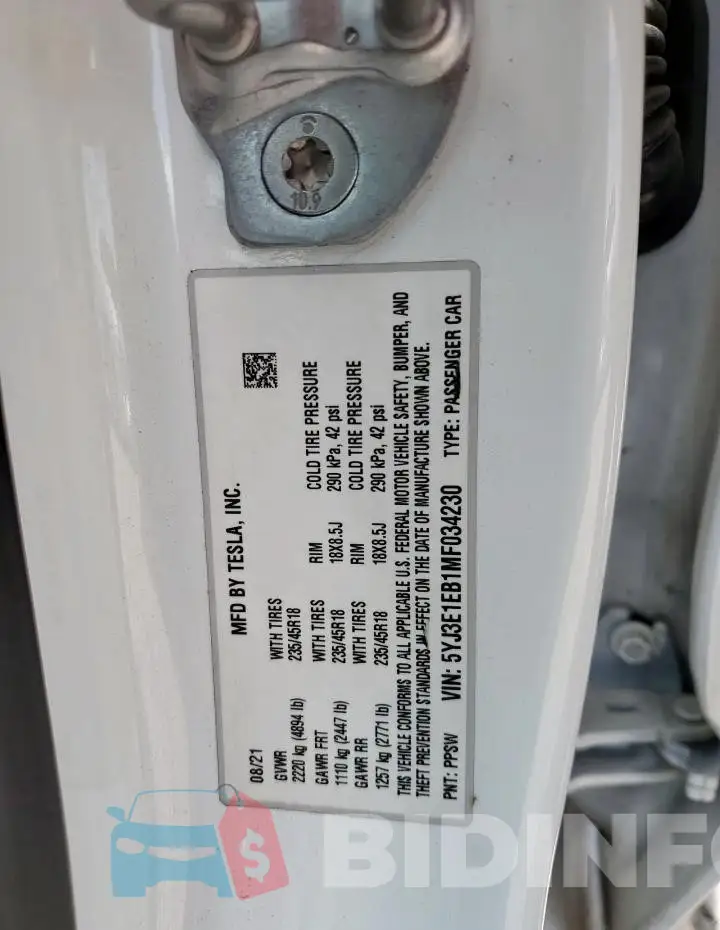 5YJ3E1EB1MF034230 Photo# 12