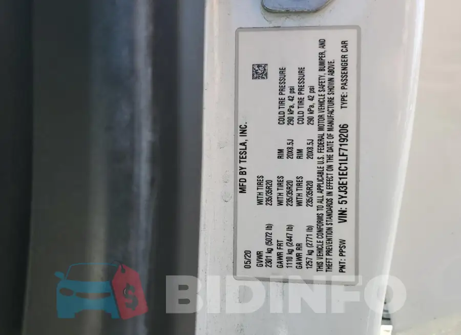 5YJ3E1EC1LF719206 Photo# 12