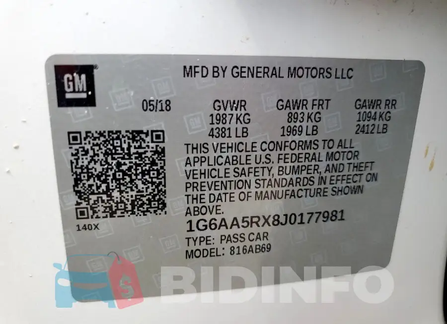 1G6AA5RX8J0177981 Photo# 12
