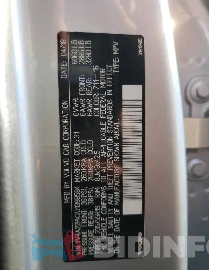 YV4A22PK2J1388584 Photo# 13