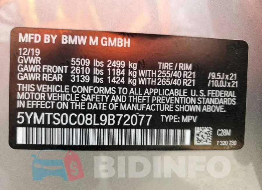 5YMTS0C08L9B72077 Photo# 13
