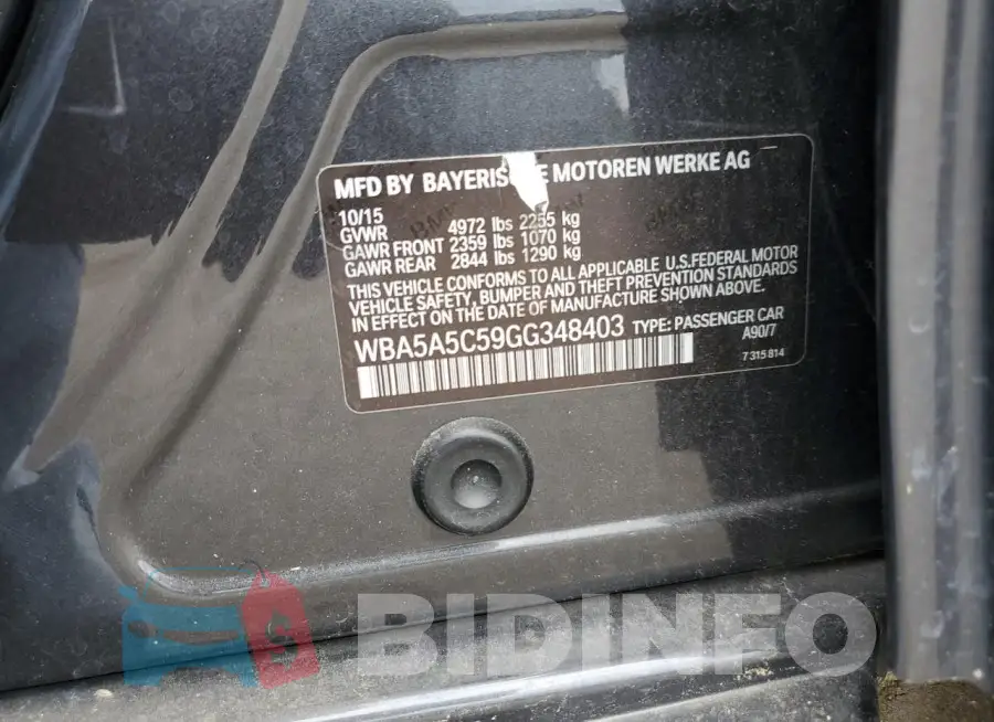 WBA5A5C59GG348403 Photo# 12