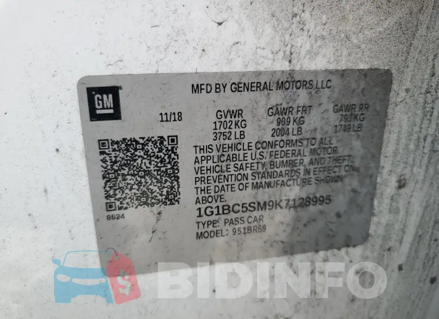 1G1BC5SM9K7128995 Photo# 12