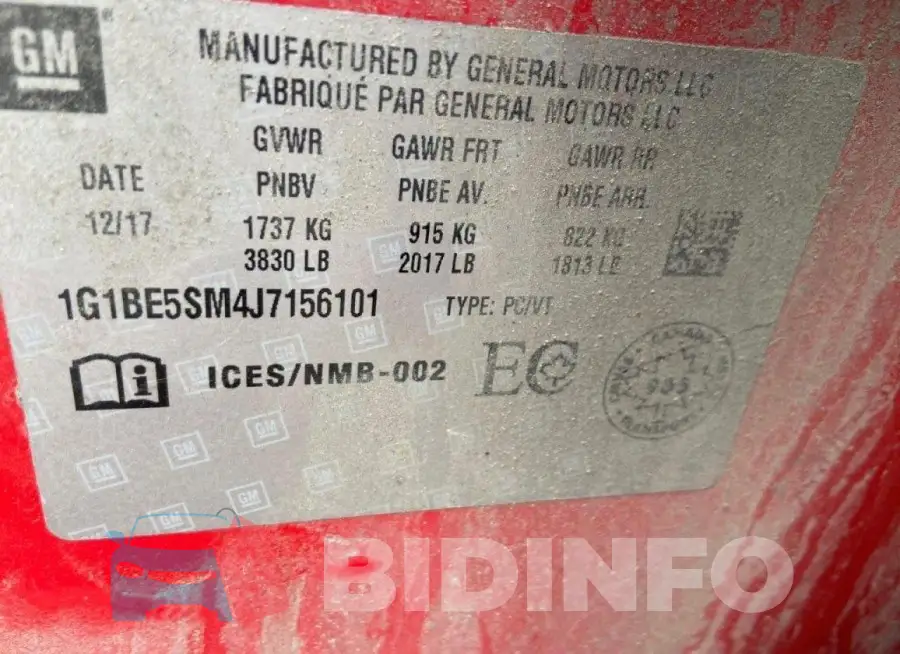 1G1BE5SM4J7156101 Photo# 9
