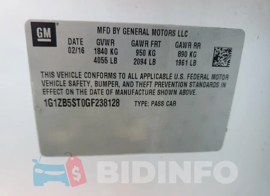 1G1ZB5ST0GF238128 Photo# 12