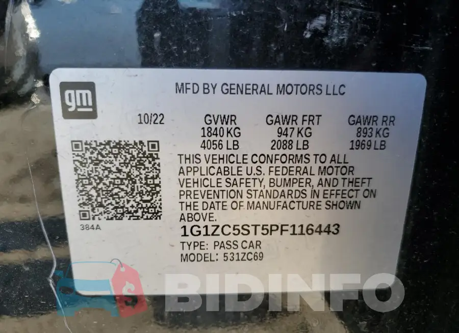 1G1ZC5ST5PF116443 Photo# 13