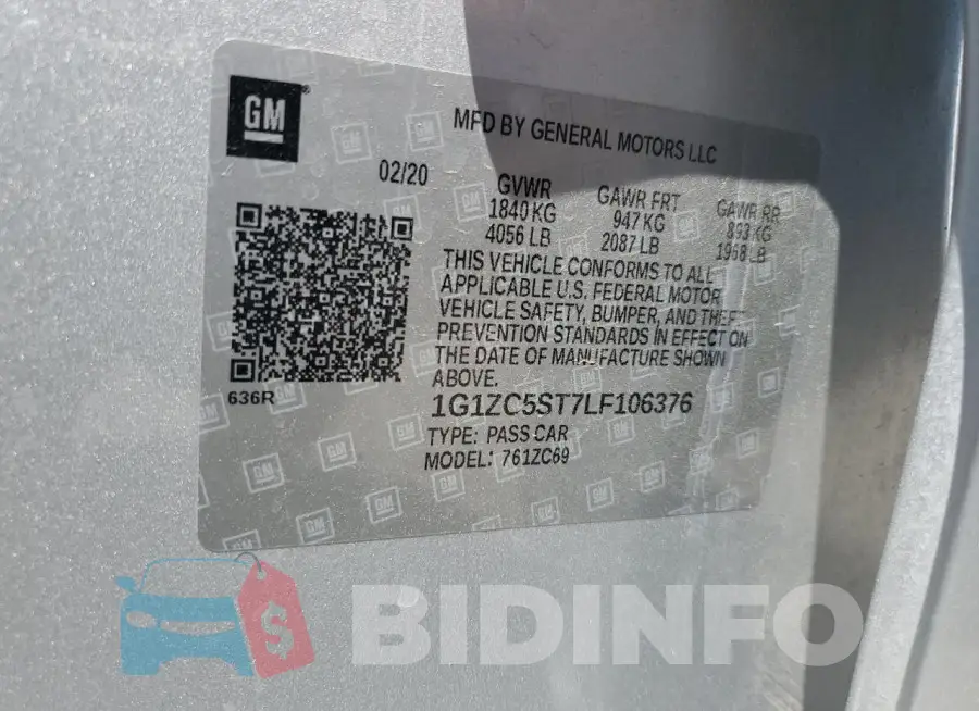 1G1ZC5ST7LF106376 Photo# 13