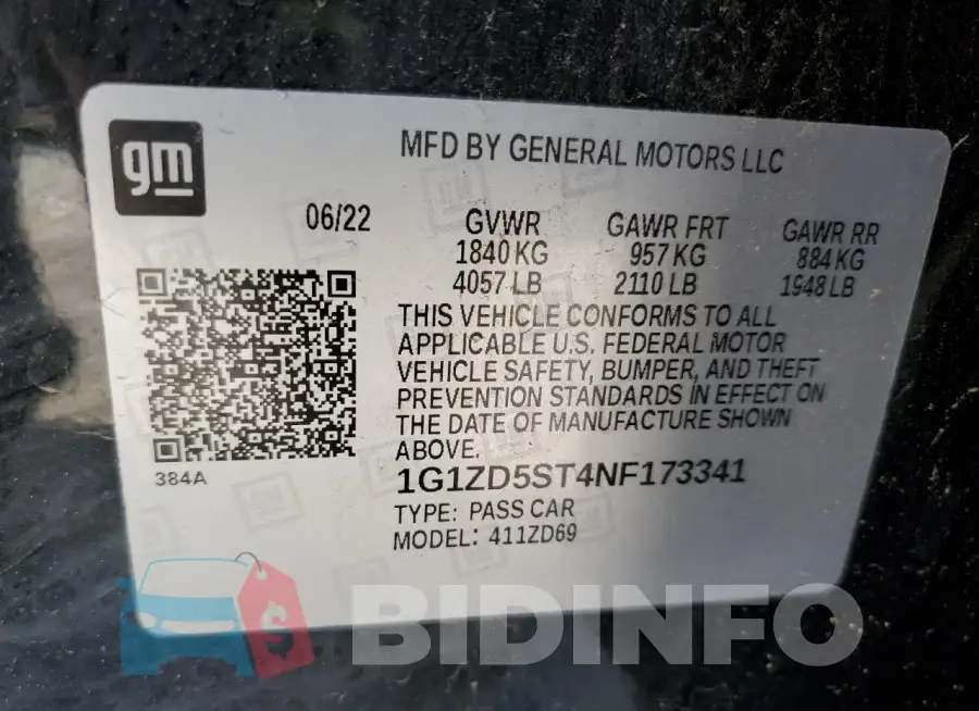 1G1ZD5ST4NF173341 Photo# 13