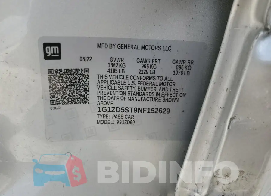 1G1ZD5ST9NF152629 Photo# 12