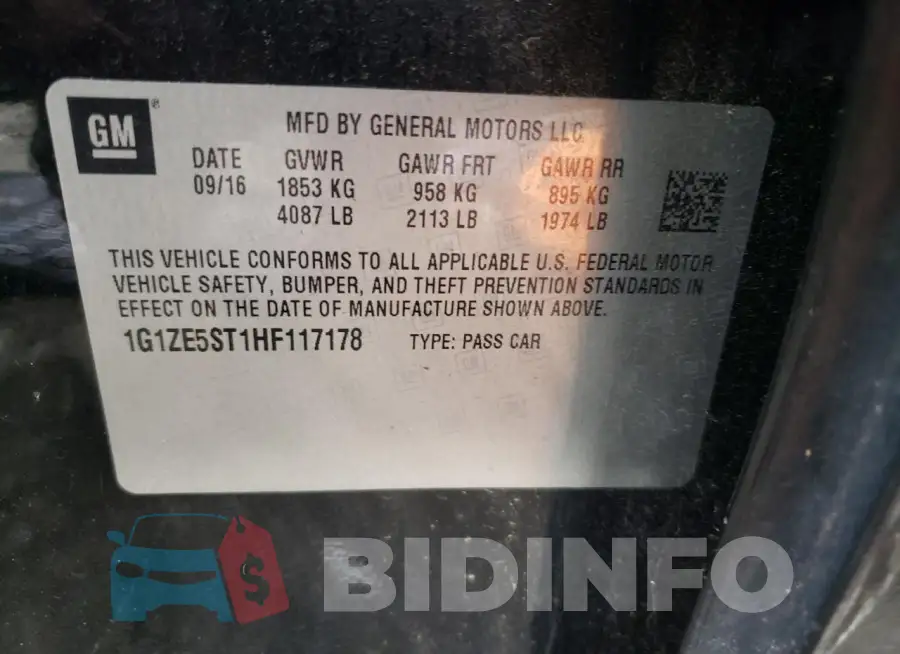 1G1ZE5ST1HF117178 Photo# 12