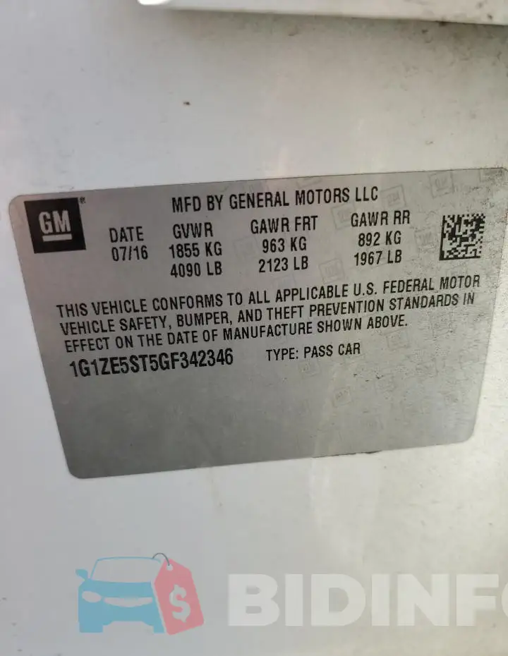 1G1ZE5ST5GF342346 Photo# 12