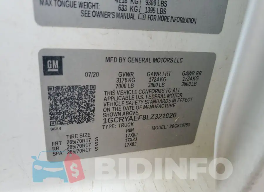 1GCRYAEF8LZ321920 Photo# 12