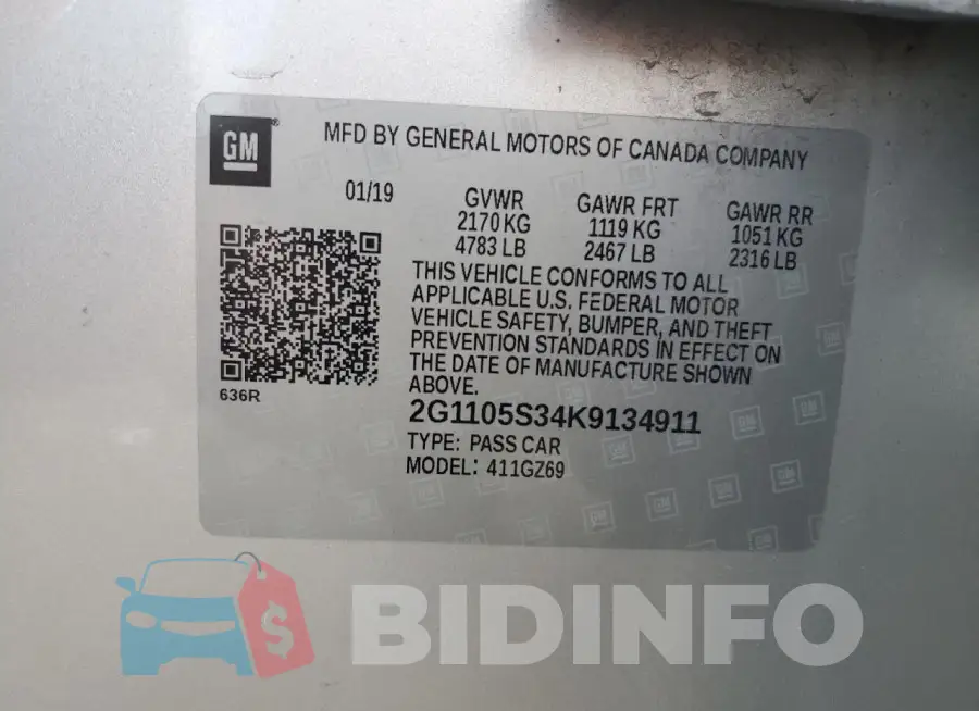 2G1105S34K9134911 Photo# 12