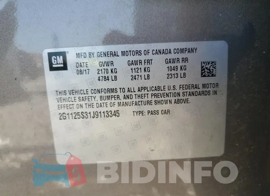 2G1125S31J9113345 Photo# 12