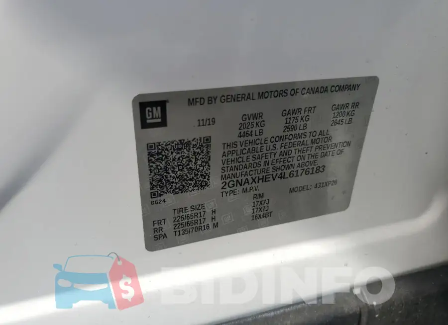 2GNAXHEV4L6176183 Photo# 13