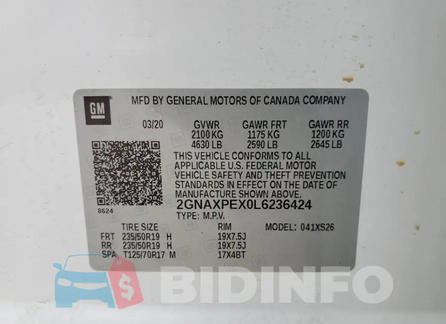 2GNAXPEX0L6236424 Photo# 13