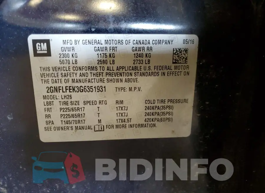 2GNFLFEK3G6351931 Photo# 13