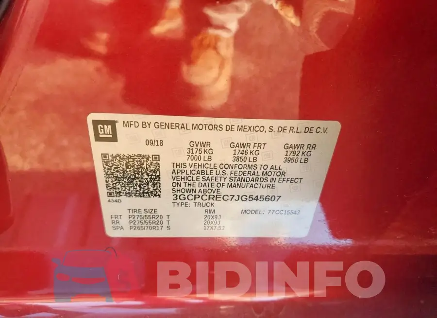 3GCPCREC7JG545607 Photo# 12