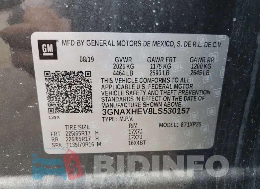 3GNAXHEV8LS530157 Photo# 14