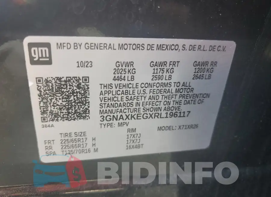 3GNAXKEGXRL196117 Photo# 12