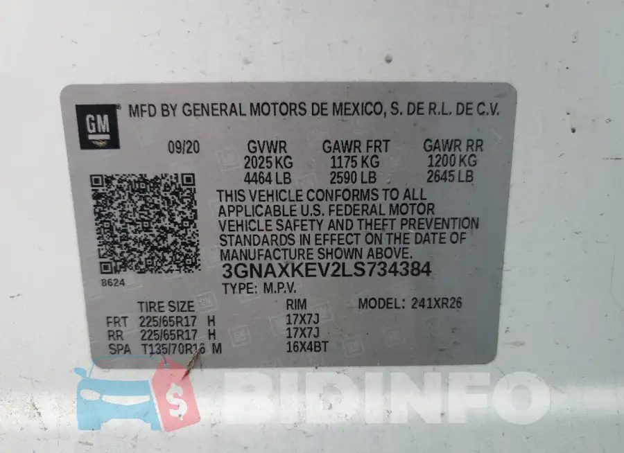 3GNAXKEV2LS734384 Photo# 13