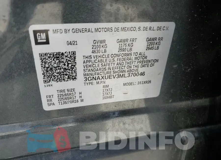 3GNAXUEV3ML370046 Photo# 14