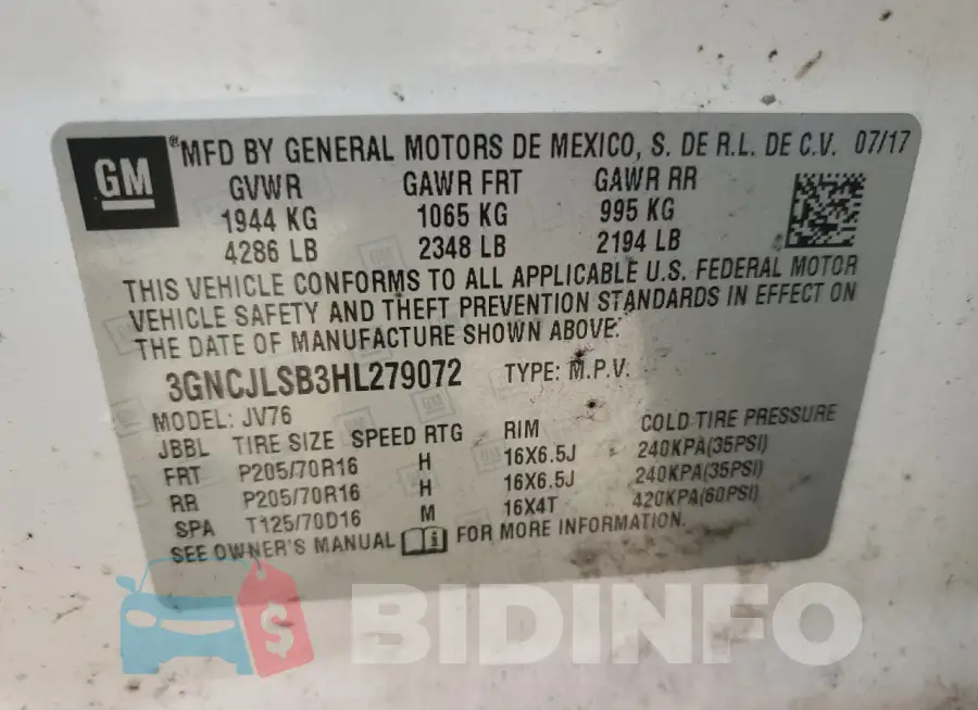 3GNCJLSB3HL279072 Photo# 13