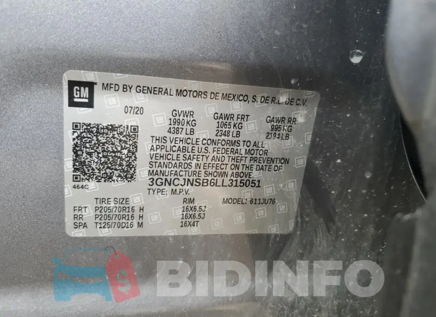 3GNCJNSB6LL315051 Photo# 14
