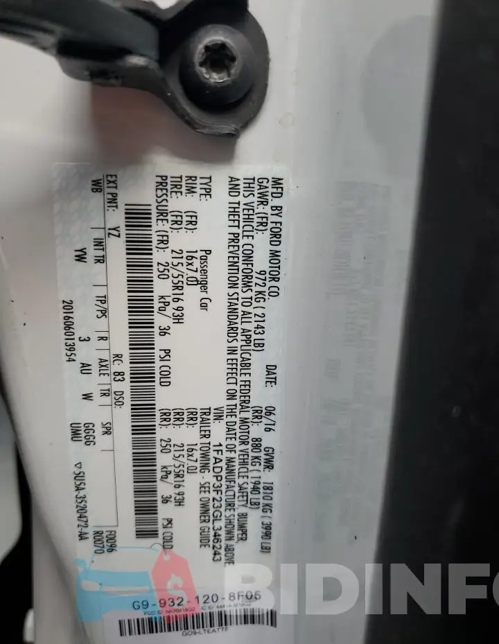 1FADP3F23GL346243 Photo# 12