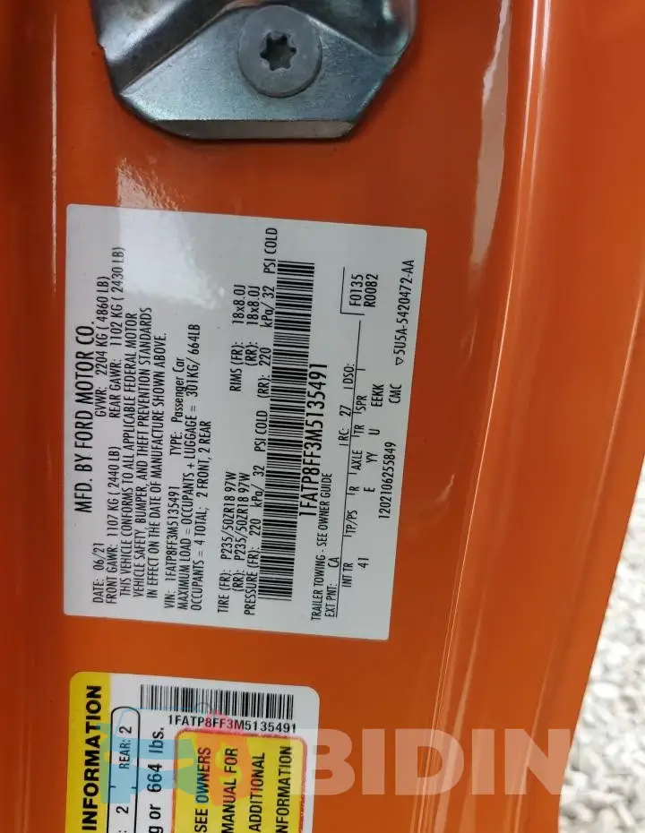 1FATP8FF3M5135491 Photo# 12