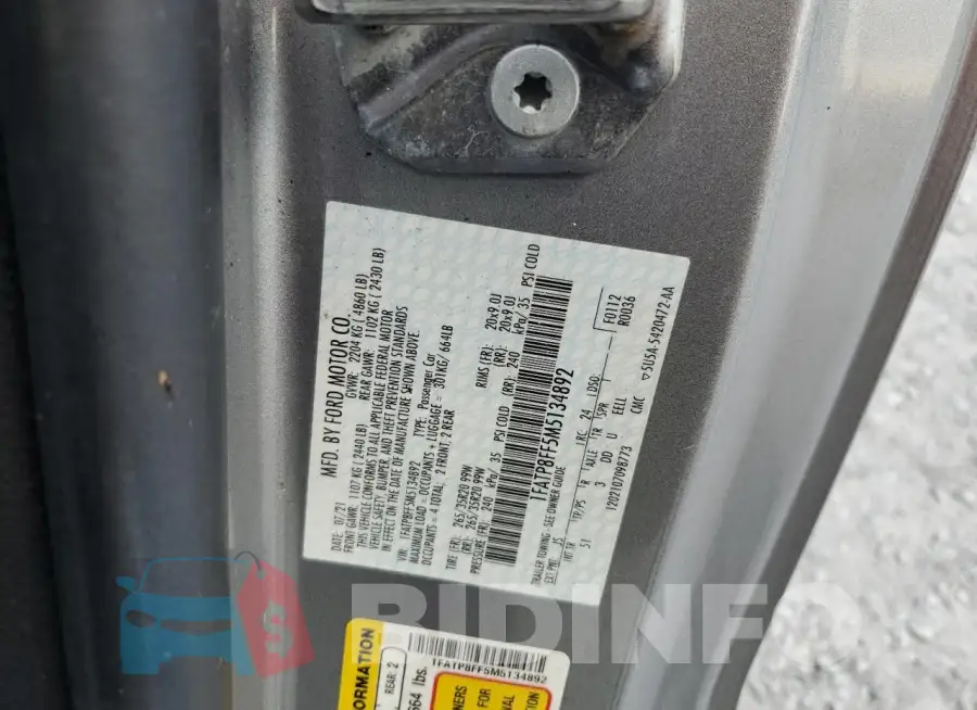 1FATP8FF5M5134892 Photo# 12