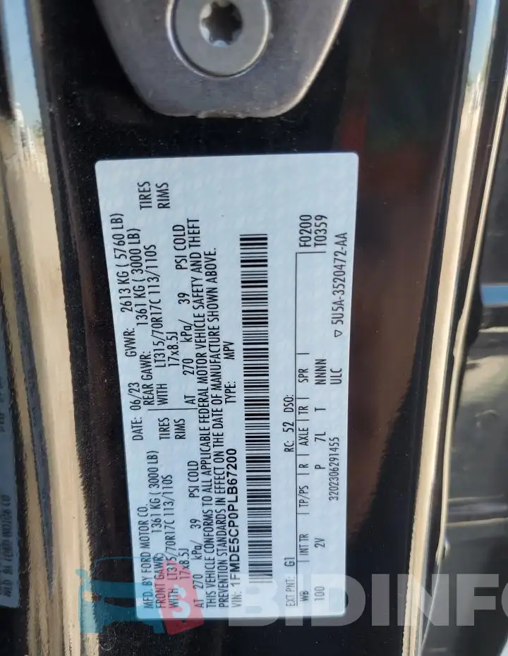 1FMDE5CP0PLB67200 Photo# 13