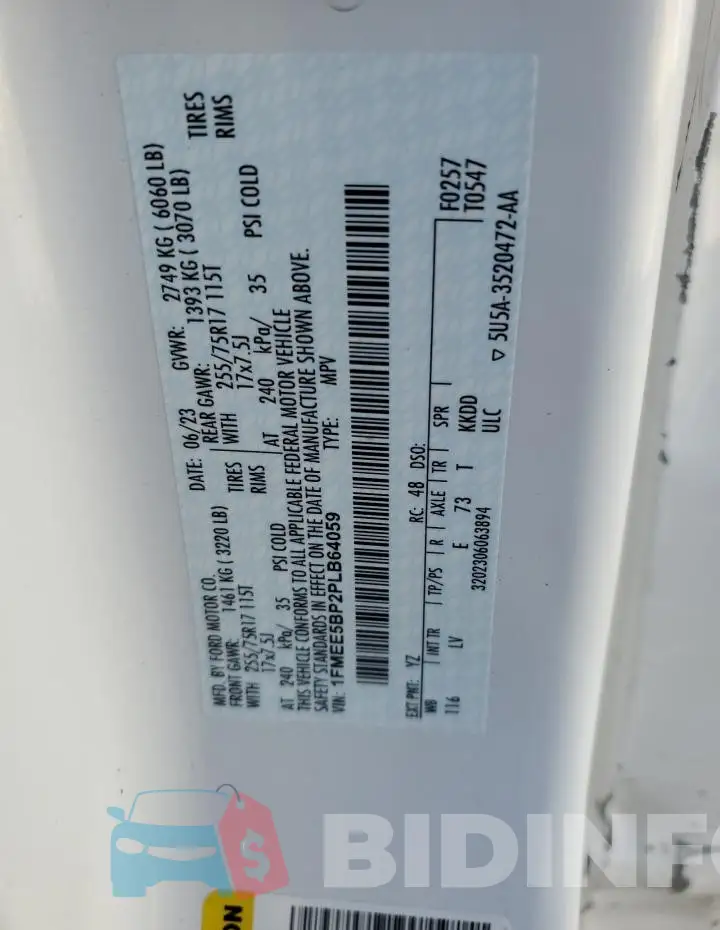 1FMEE5BP2PLB64059 Photo# 13