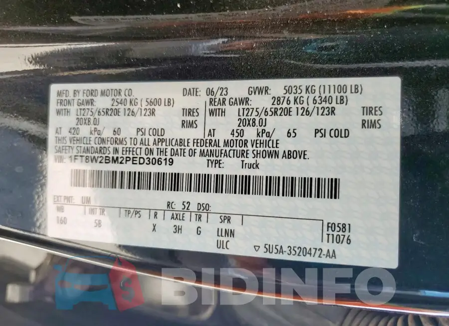 1FT8W2BM2PED30619 Photo# 13
