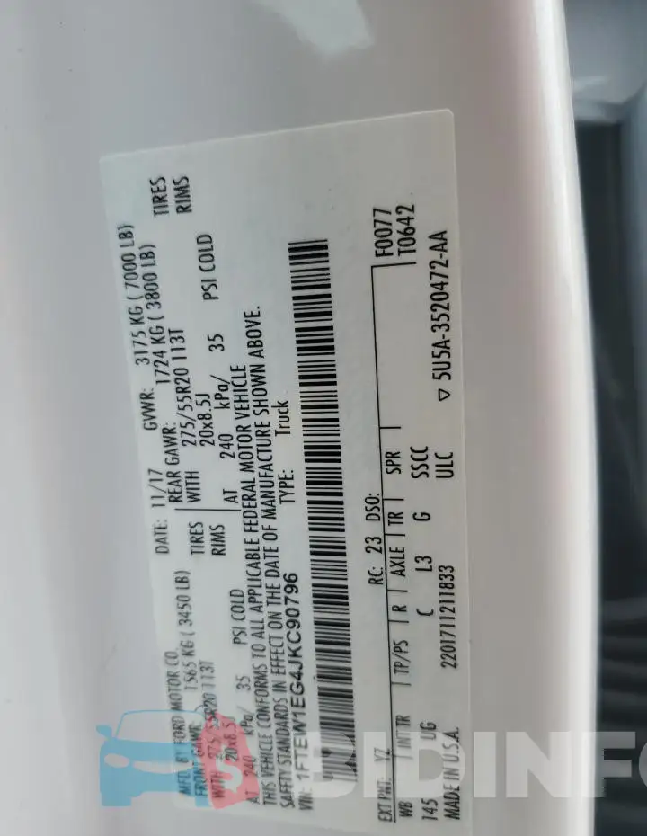 1FTEW1EG4JKC90796 Photo# 12