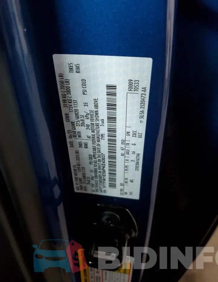 1FTFW1E59PKE43037 Photo# 12