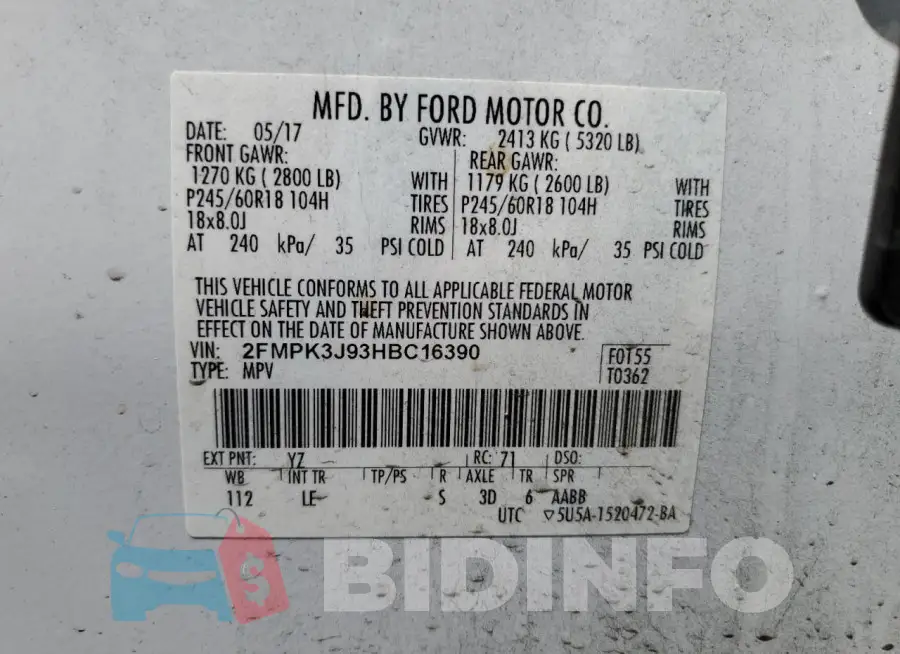 2FMPK3J93HBC16390 Photo# 13