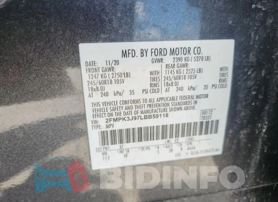 2FMPK3J97LBB59118 Photo# 13