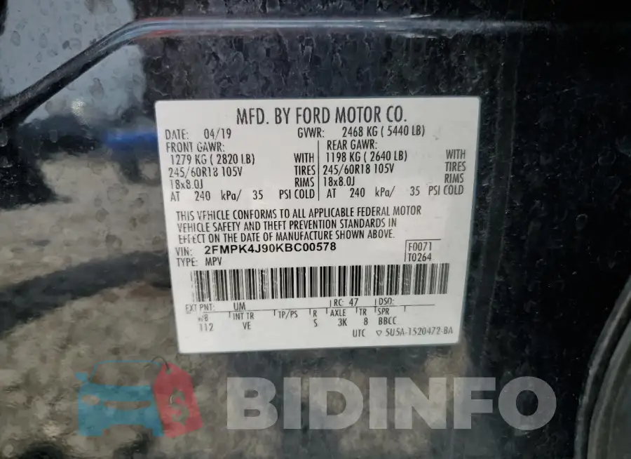 2FMPK4J90KBC00578 Photo# 13
