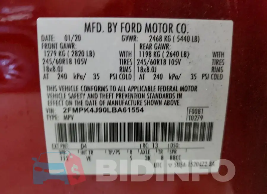 2FMPK4J90LBA61554 Photo# 13