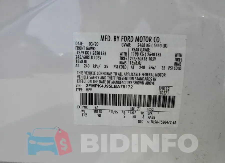 2FMPK4J95LBA78172 Photo# 12