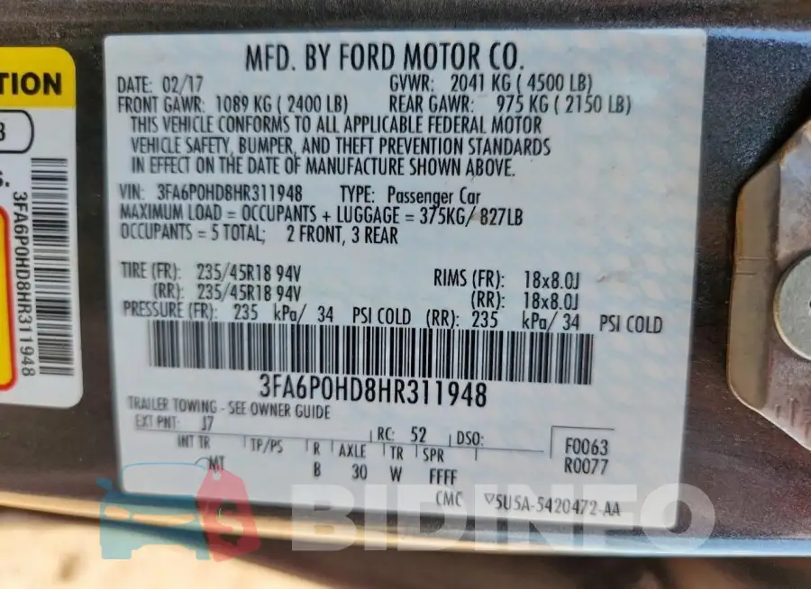 3FA6P0HD8HR311948 Photo# 12