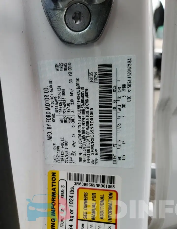 3FMCR9C65NRD01065 Photo# 14