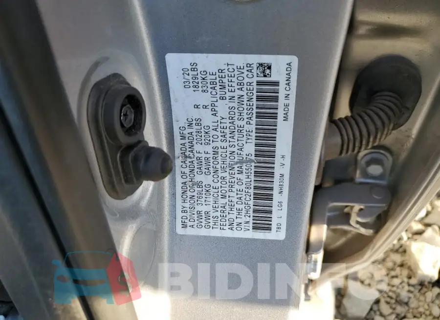 2HGFC2F80LH550875 Photo# 12