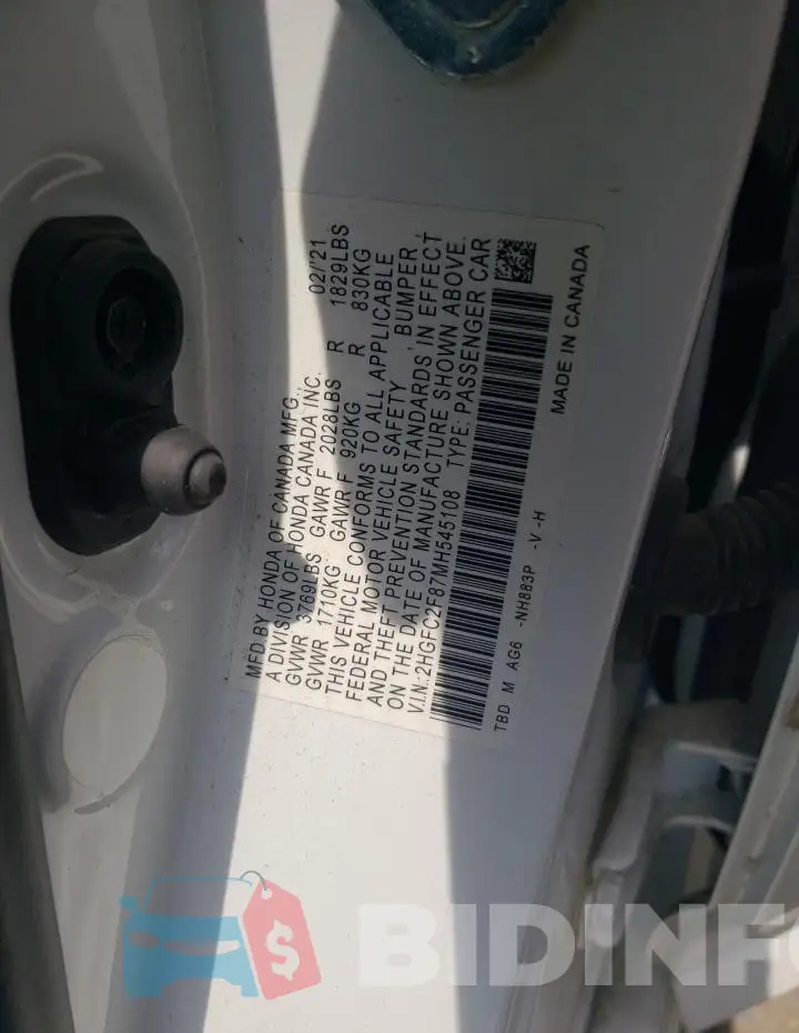 2HGFC2F87MH545108 Photo# 12