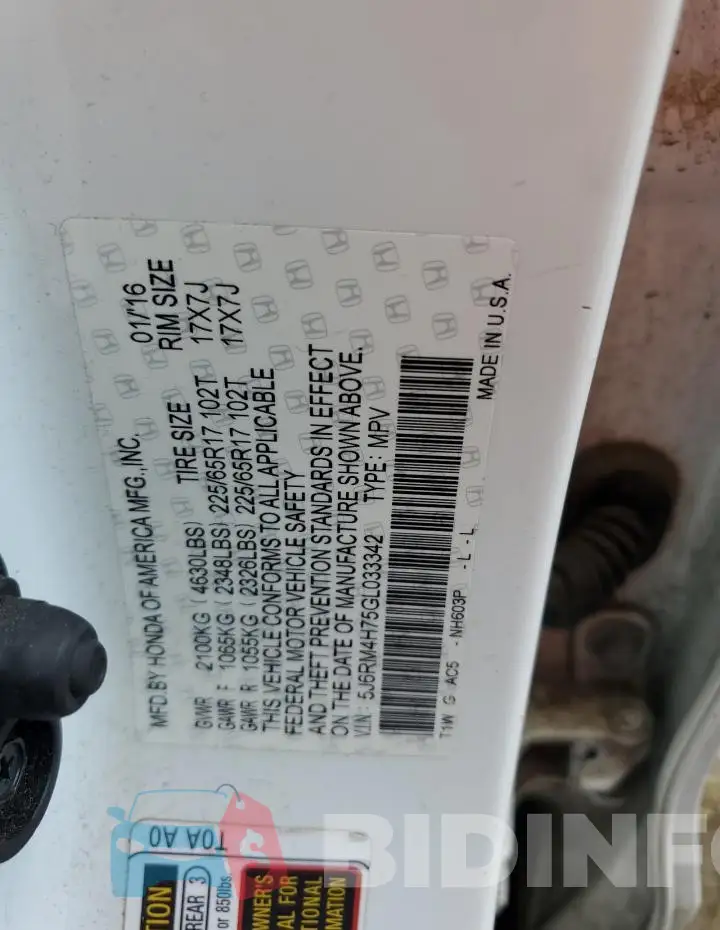 5J6RM4H75GL033342 Photo# 13