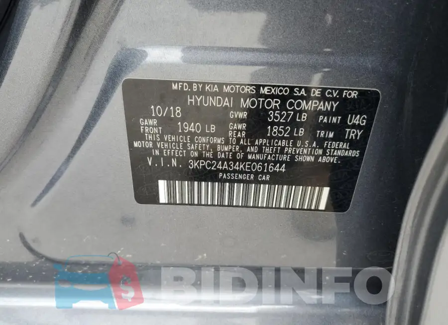 3KPC24A34KE061644 Photo# 13