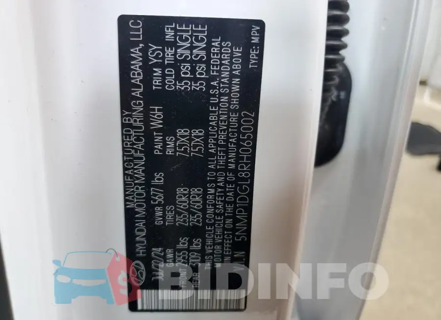 5NMP1DGL8RH065002 Photo# 13